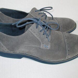Joseph Abboud Suede Wing Tip Gray Charcoal Oxford Shoes Men's Size 10